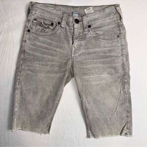 Men’s True Religion Washed Denim Cutoff Shorts Size 28 (stretch)